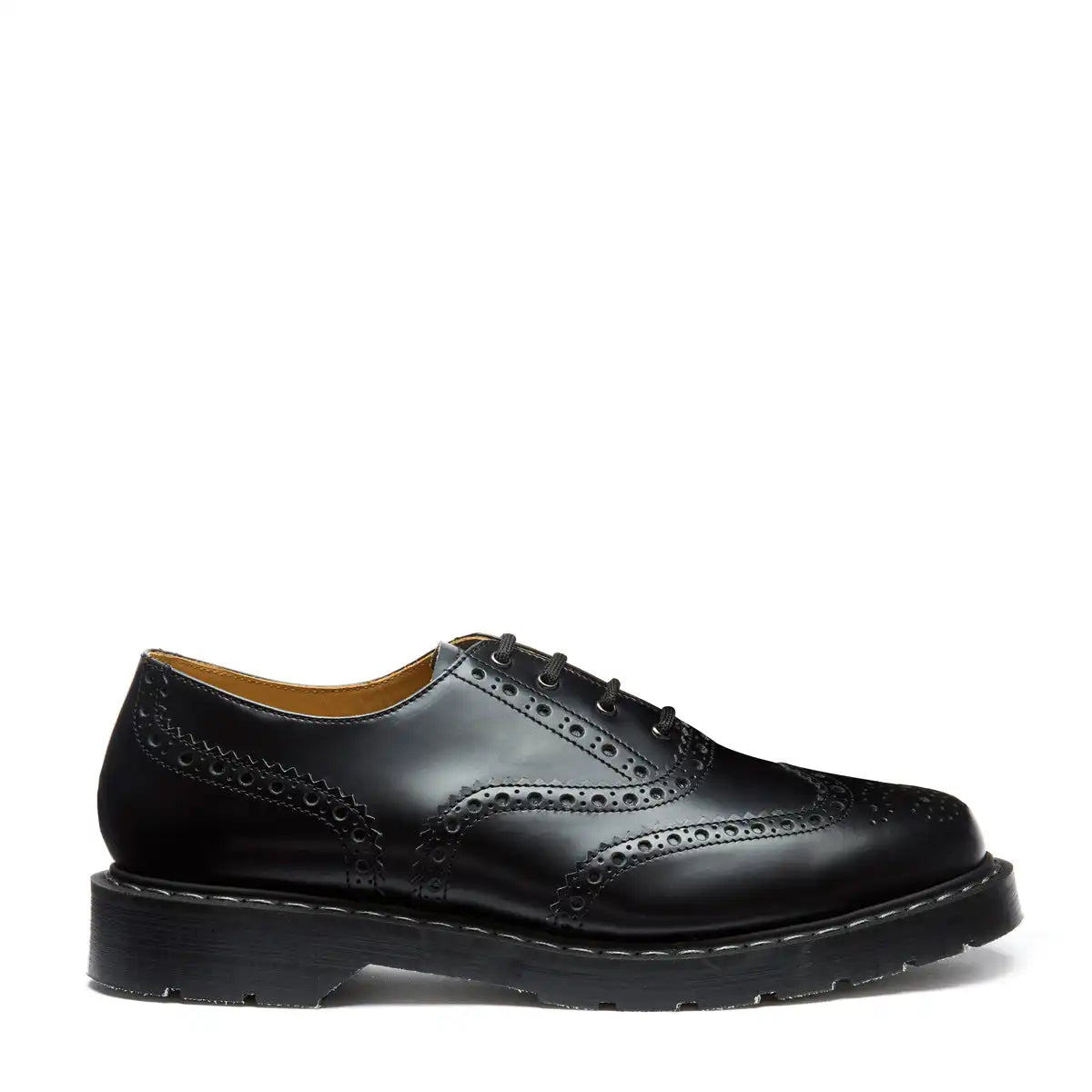 Black Hi-Shine 4 Eye English Oxford Brogue Shoe
